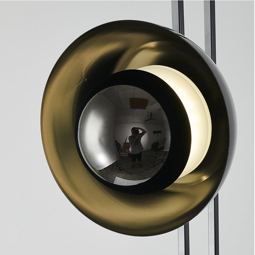 Mira Lampadaire Rond Moderne, Métal/Marbre, Noir, Salon