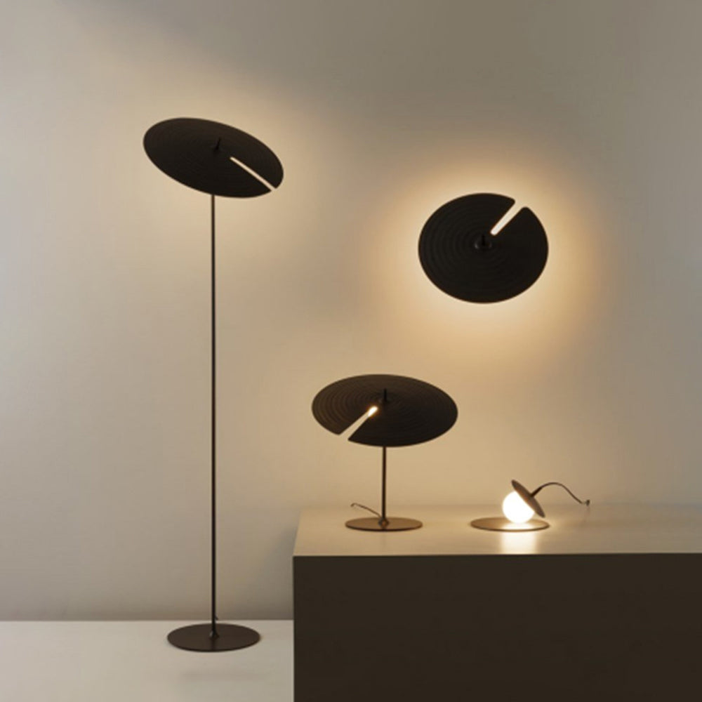 Arisha Lampadaire/Lampe de table Rond Moderne, Métal, Noir, Salon