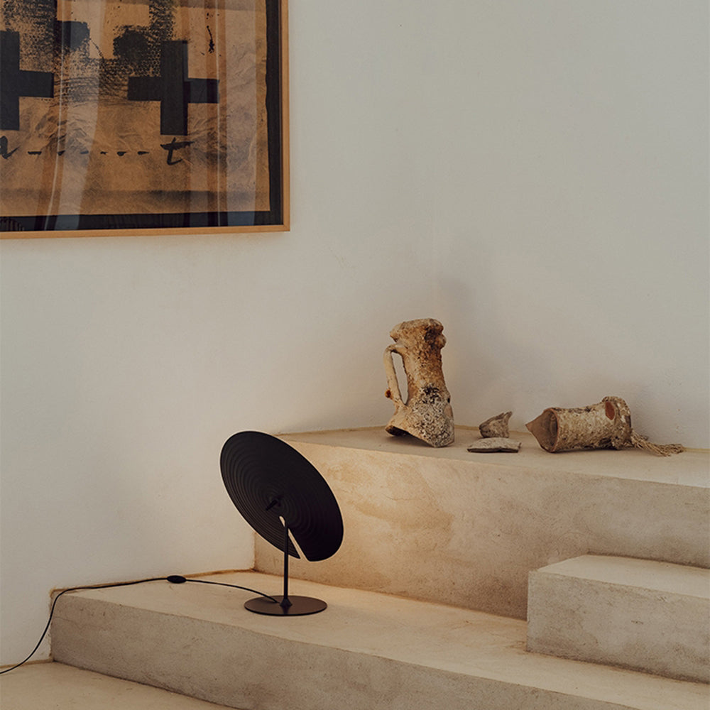Arisha Lampadaire/Lampe de table Rond Moderne, Métal, Noir, Salon