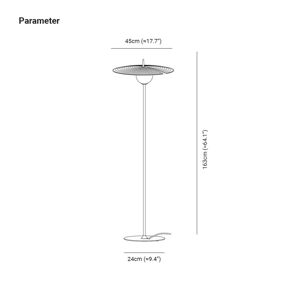 Arisha Lampadaire/Lampe de table Rond Moderne, Métal, Noir, Salon