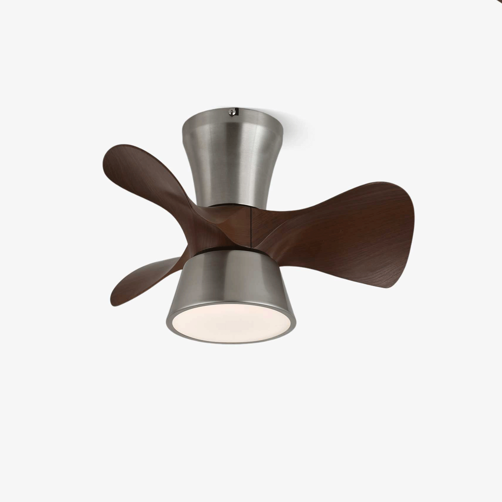 Plafonnier Ventilateur Nera en Bois Moderne, vue de face