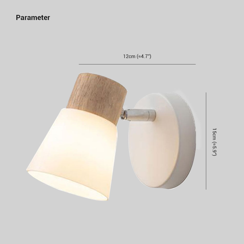 Muto Design Italien LED Applique Murale à Miroir Ronde Rustique Bois/Verre Blanc Salle de Bain - Neutralighting