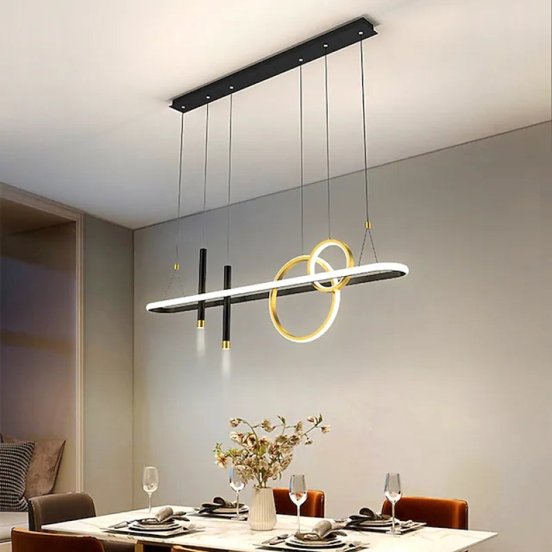 Arisha Suspension Anneau Moderne, Métal, Noir, Salon - Neutralighting