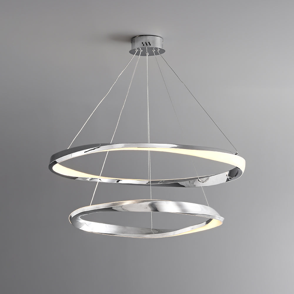 Arisha Suspension Anneau Moderne, Métal/Acrylique, Or/Argent, Salon/Chambre à Coucher - Neutralighting