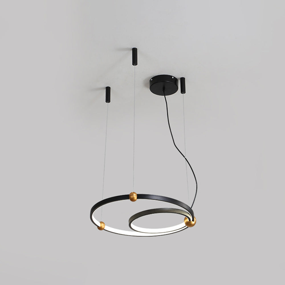 Arisha Suspension Anneau Moderne, Métal/Acrylique, Noir, Salon/Salle à Manger - Neutralighting