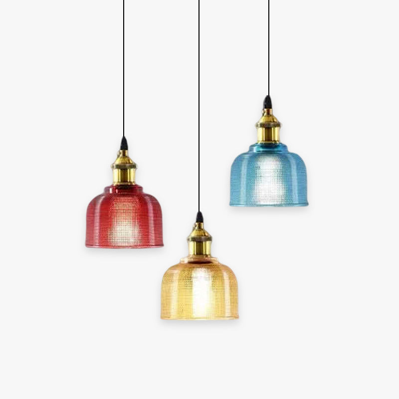 Ilira Vintage Luminaires Suspension. Bleu/Rouge/Transparent/Ambre
