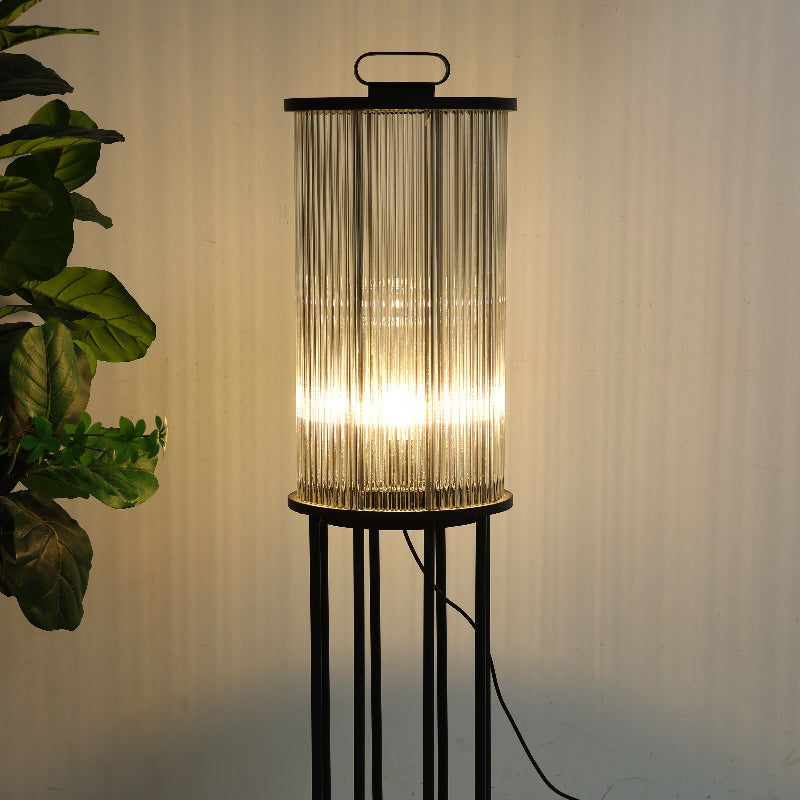 Ray Lampadaire Cylindre Simple, Métal/Verre, Gris, Jardin - Neutralighting