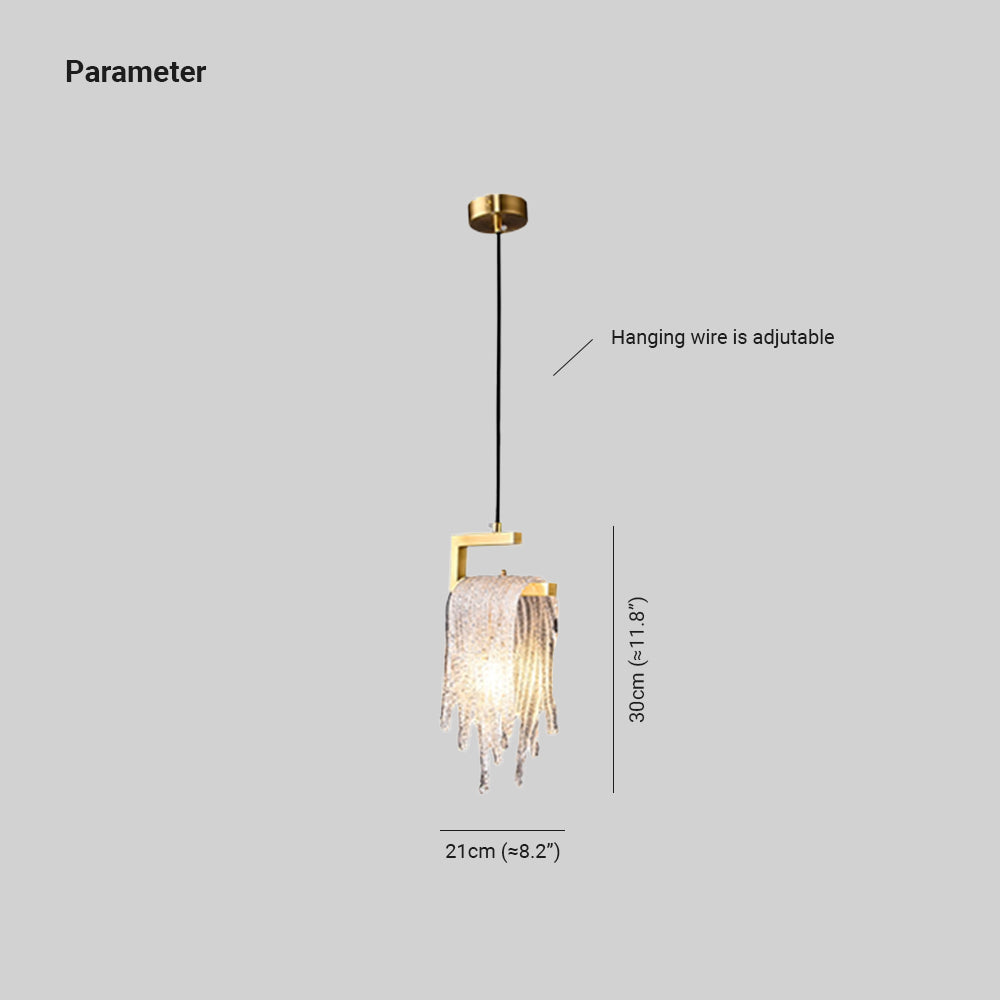 Kristy Suspension Irrégulier Contemporaine, Cristal/Cuivre, Transparent, Salon - Neutralighting