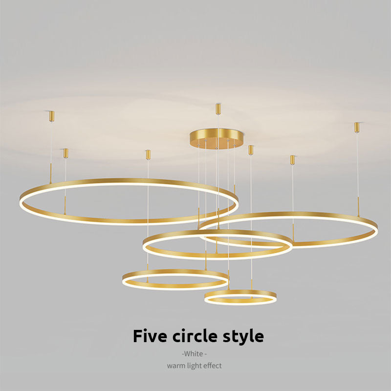 Remi Suspension Anneau Moderne Métal Noir/Doré/Café Salon