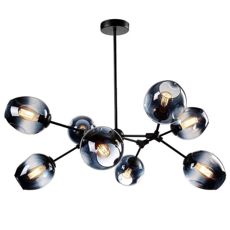 Valentina Suspension Multi Retro, Metal/Verre, Noir/Or, Chambre - Neutralighting