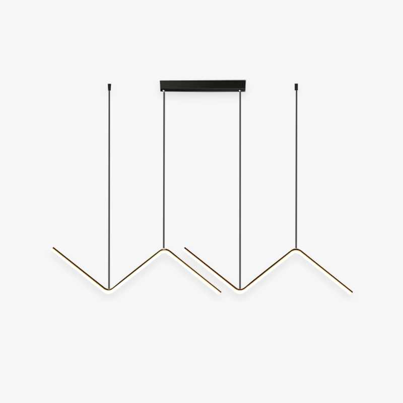 Arisha Lampe Suspendue Lustre LED Moderne, Métal, Noir/Or, Cuisine - Neutralighting