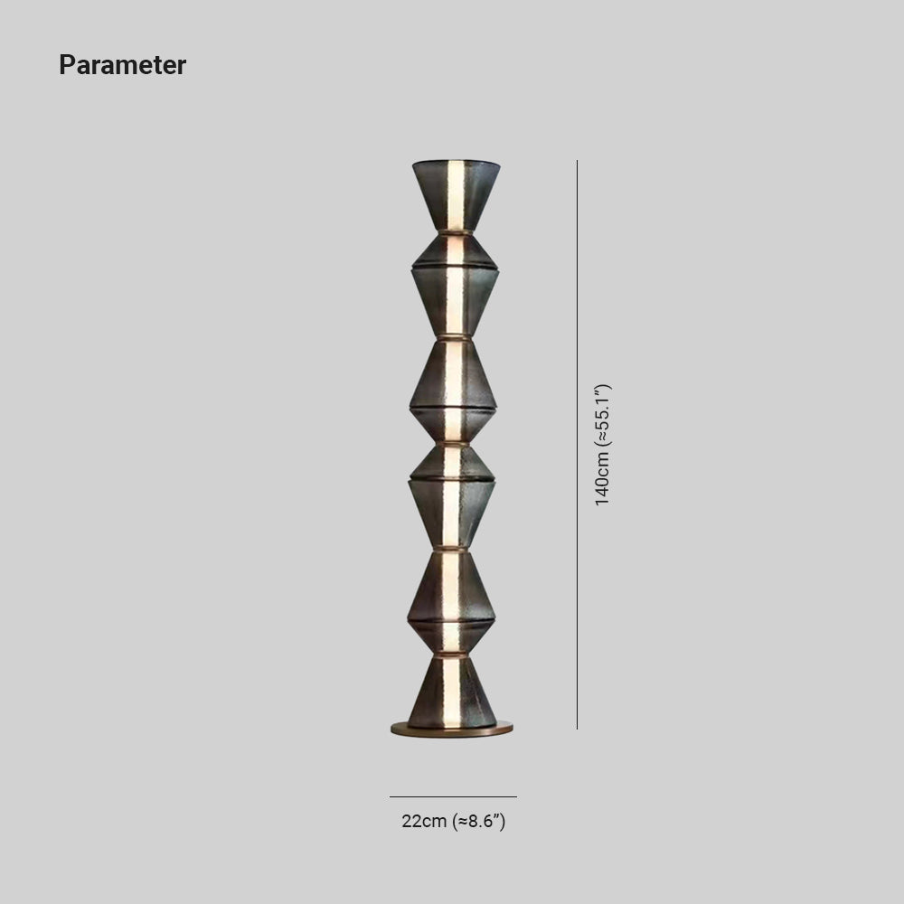 Arisha Suspension/Lampadaire Irrégulier Moderne, Verre/Metal, Noir, Chambre