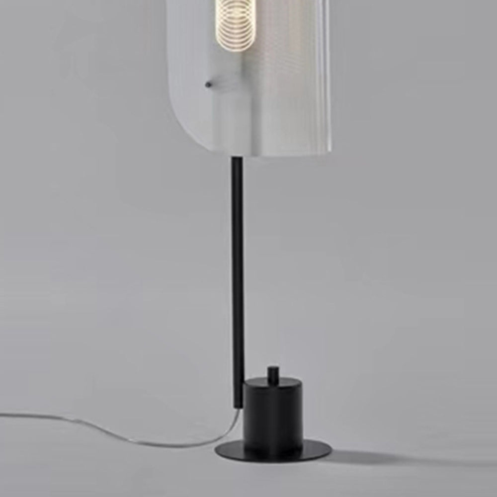 Mira Lampadaire Anneau Minimaliste, Métal/PMMA, Blanc, Salon