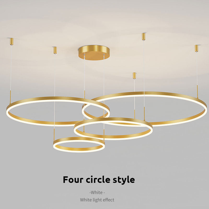 Remi Suspension Anneau Moderne Métal Noir/Doré/Café Salon