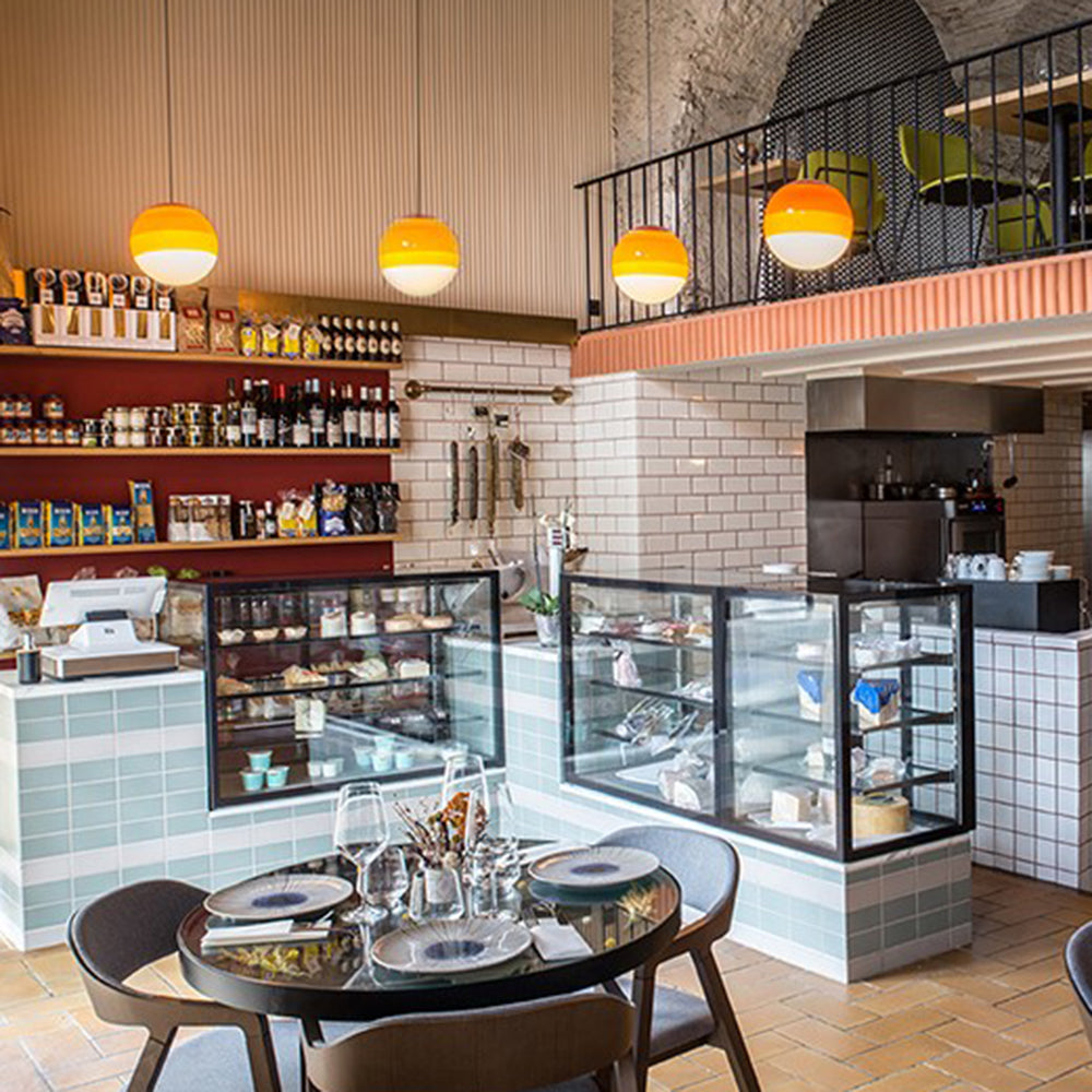 Edith Suspension Bulle Moderne Verre. Noir/Gris/Bleu/Rose. Salon - Neutralighting