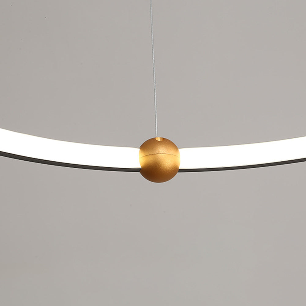 Arisha Suspension Anneau Moderne, Métal/Acrylique, Noir, Salon/Salle à Manger - Neutralighting