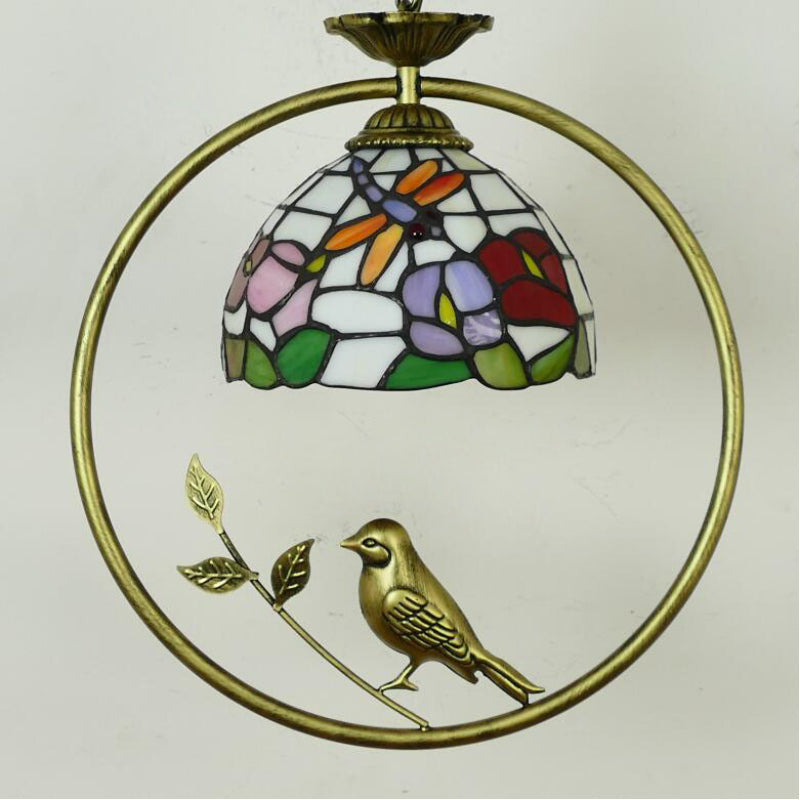 Tiffany Cottage Suspension Métal Verre Chambre À Coucher - Neutralighting