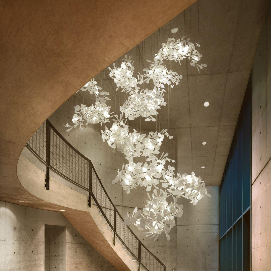 Olivia Lustre Linéaire GloGink Moderne, Métal/Céramique, Or, Salon