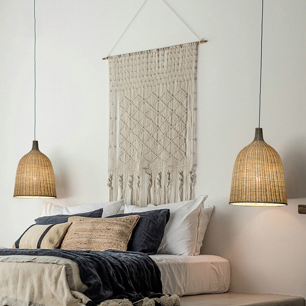 Ritta Suspension Bois Rotin Moderne Salle à Manger/Chambre - Neutralighting