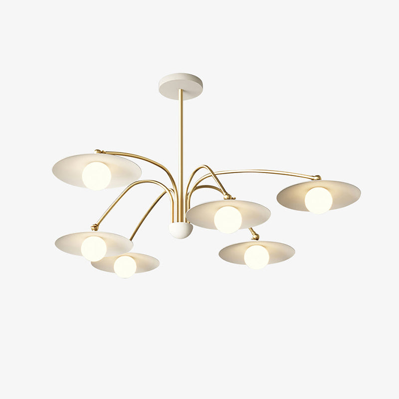 Arisha Suspension Fleur Art Déco, Métal/Verre, Blanc, Salon - Neutralighting