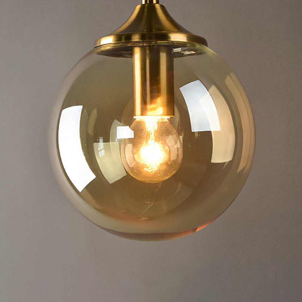 Valentina Applique Globe Murale Moderne, Métal/Verre, Gris/Ambre/Transparent/Blanc, Salle à Manger - Neutralighting