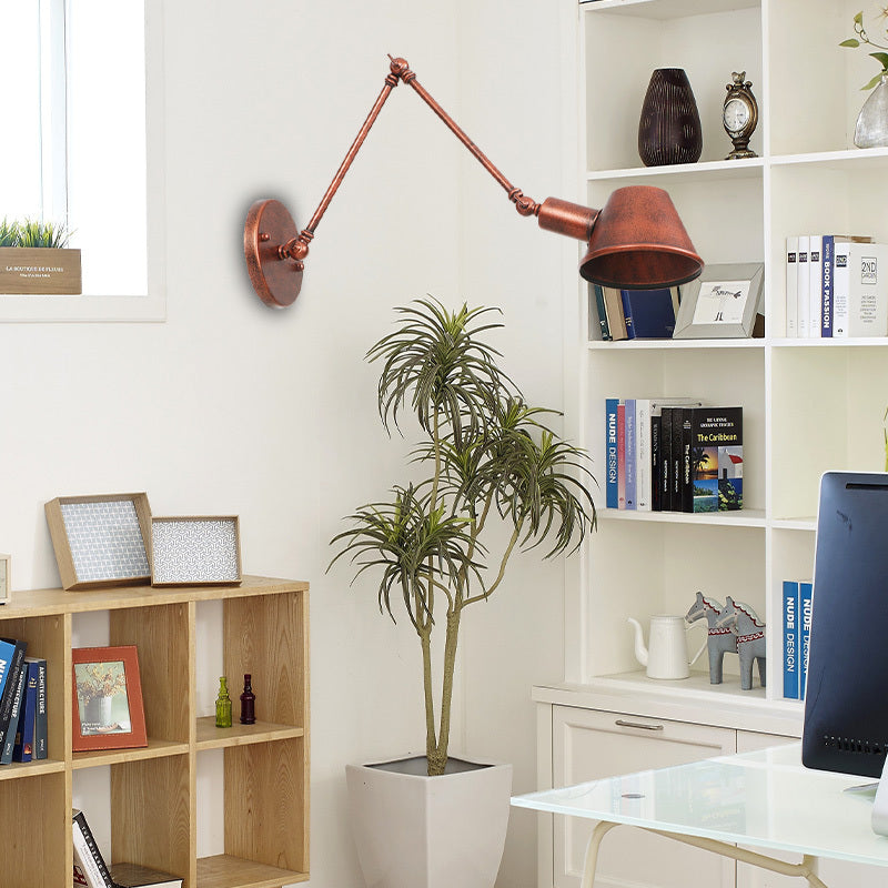 Epoch Applique Mural Pliable, Métal, Noir/Rouille, Bureau - Neutralighting