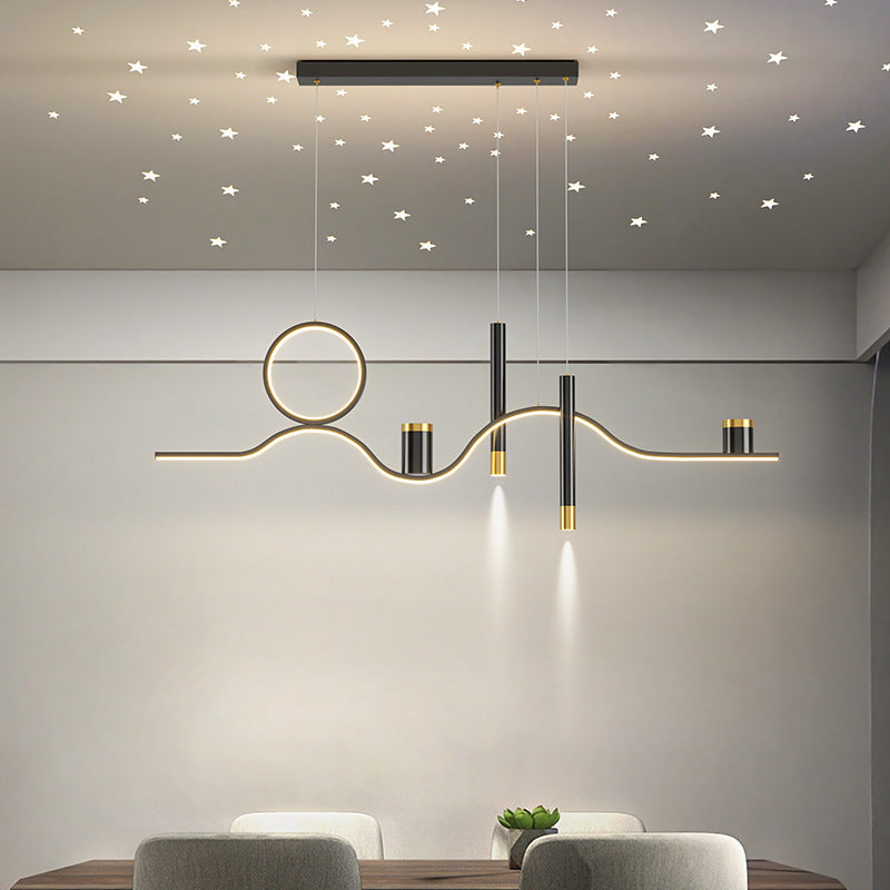 Arisha Haut de Gamme Suspension étoilé Moderne Métal Noir Salon/Salle à manger - Neutralighting