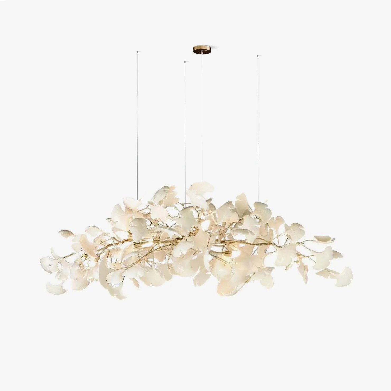 Arux Lustre Ginkgo Art Déco Courbé Vers le Bas