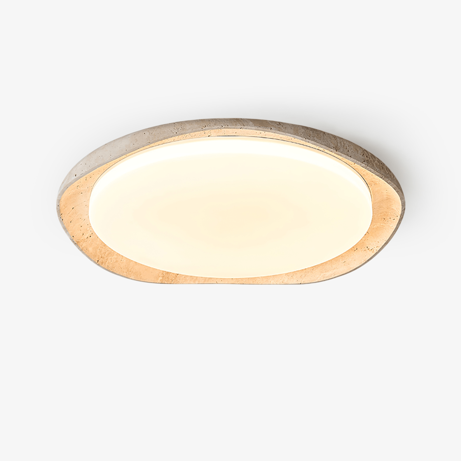 Adoros Plafonnier Circulaire Bordé en Travertin - Neutralighting