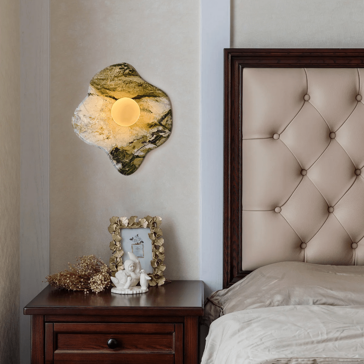 Fyln Applique Murale Organique en Marbre Vert - Neutralighting