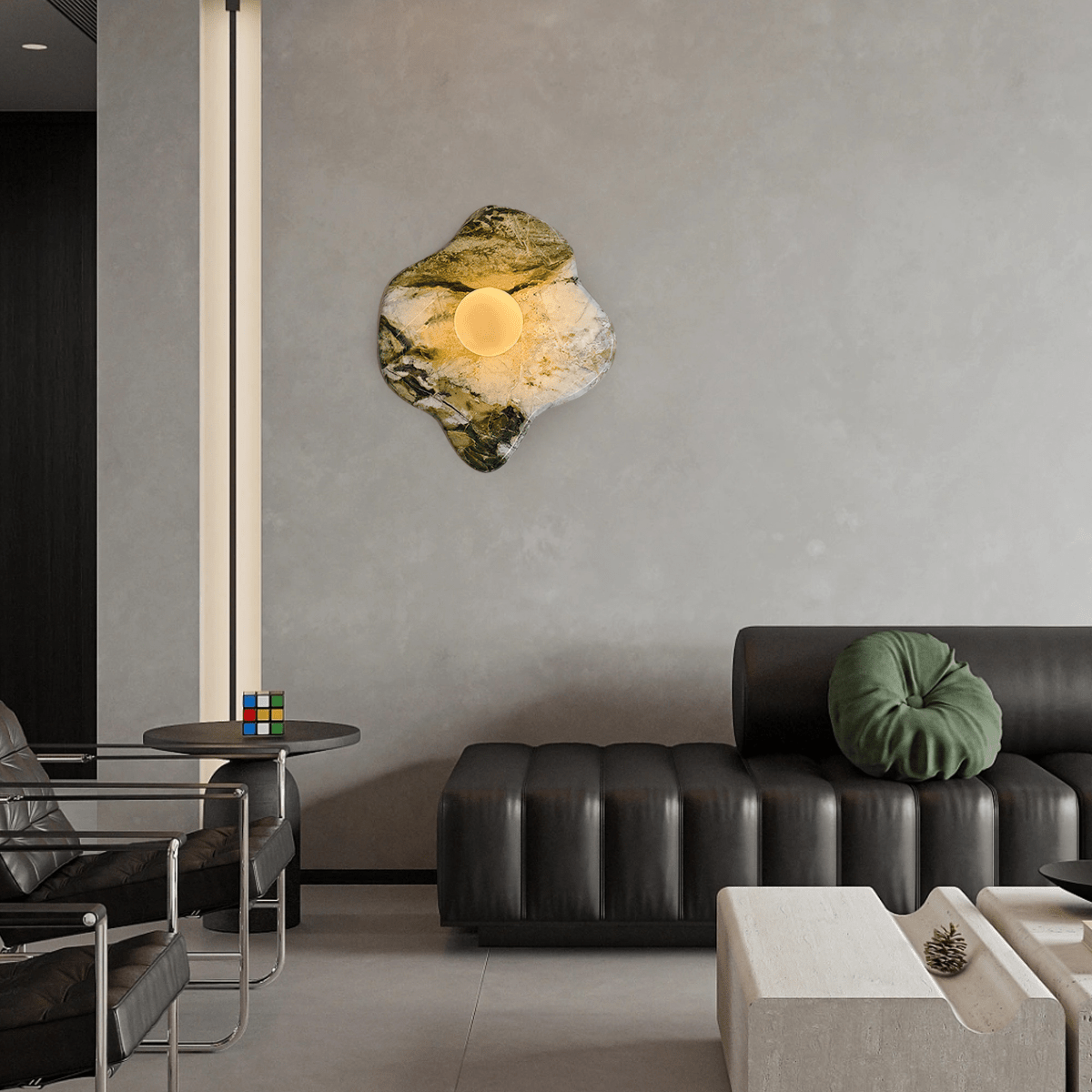 Fyln Applique Murale Organique en Marbre Vert - Neutralighting