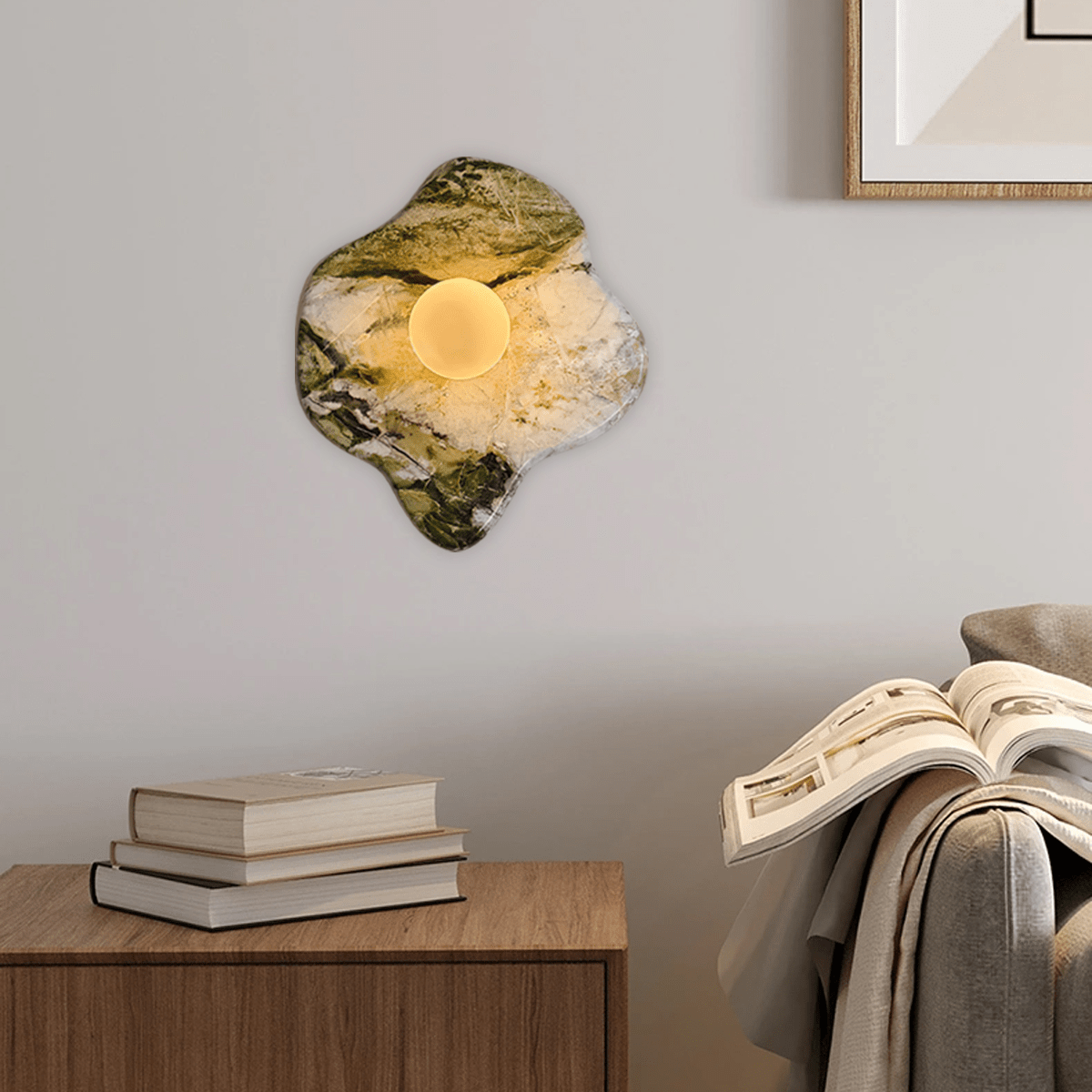 Fyln Applique Murale Organique en Marbre Vert - Neutralighting