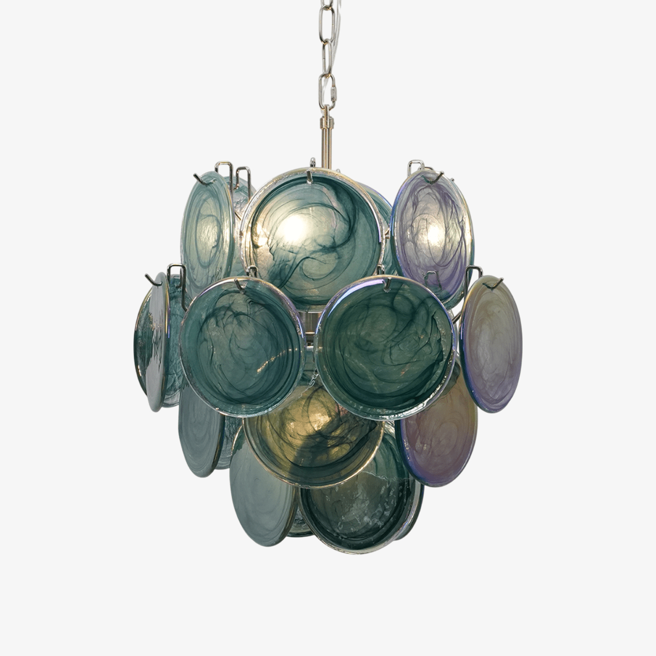 Aurora Chandelier Multicolor Murano Disc Layered Artistic - Letslighting