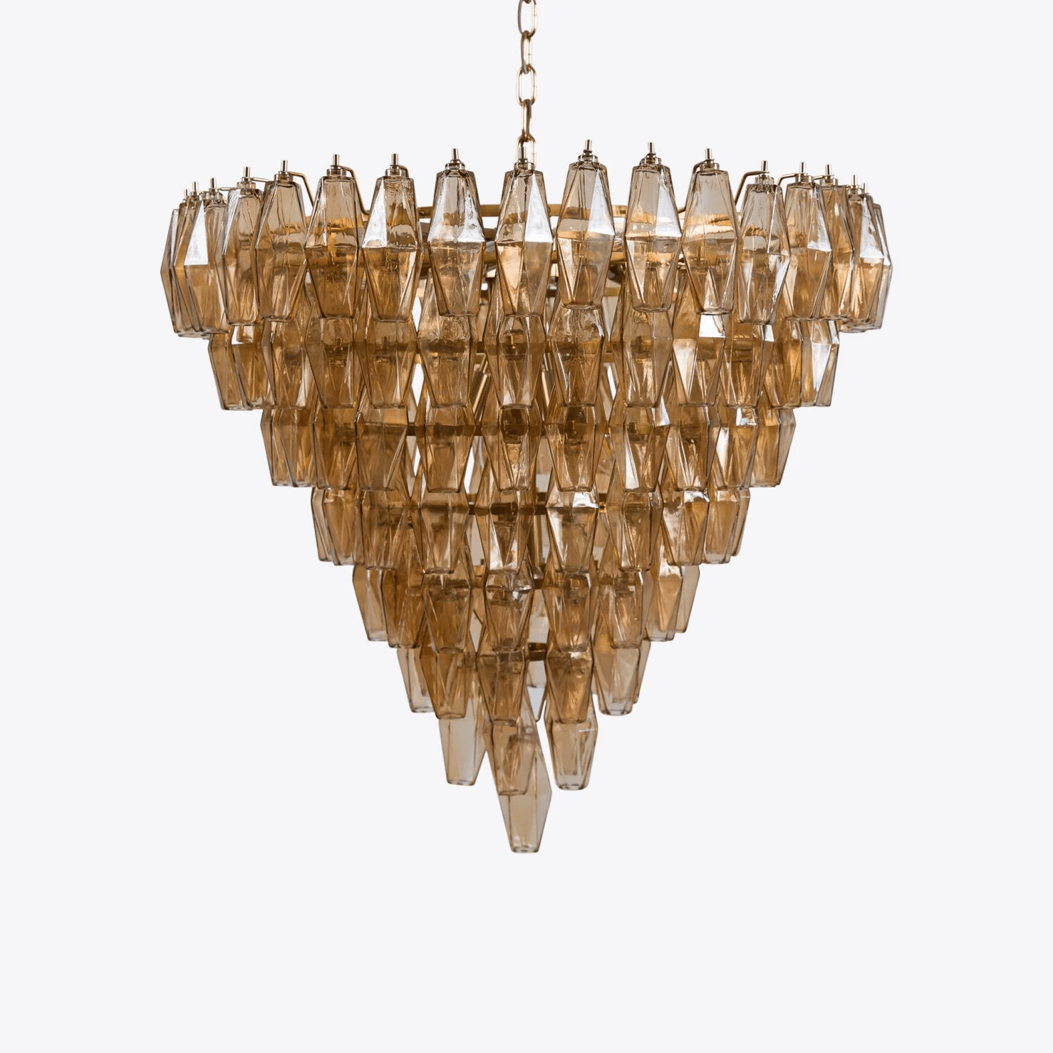 Aurora Chandelier Pink Faceted Glass Layered Vintage - Letslighting