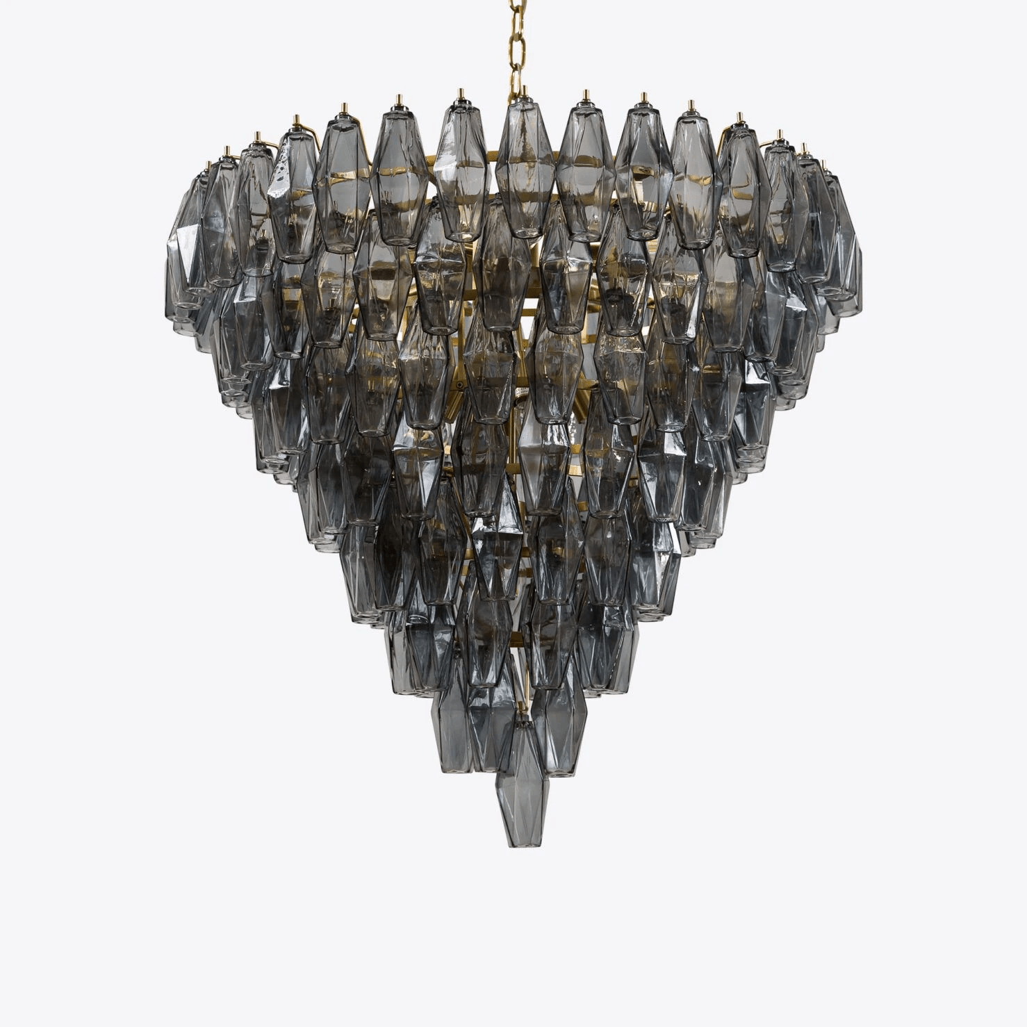 Aurora Chandelier Pink Faceted Glass Layered Vintage - Letslighting