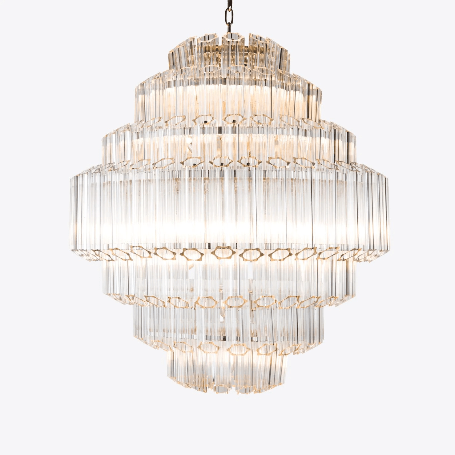 Aurora Chandelier Clear Glass Tube Layered Grande Vintage - Letslighting