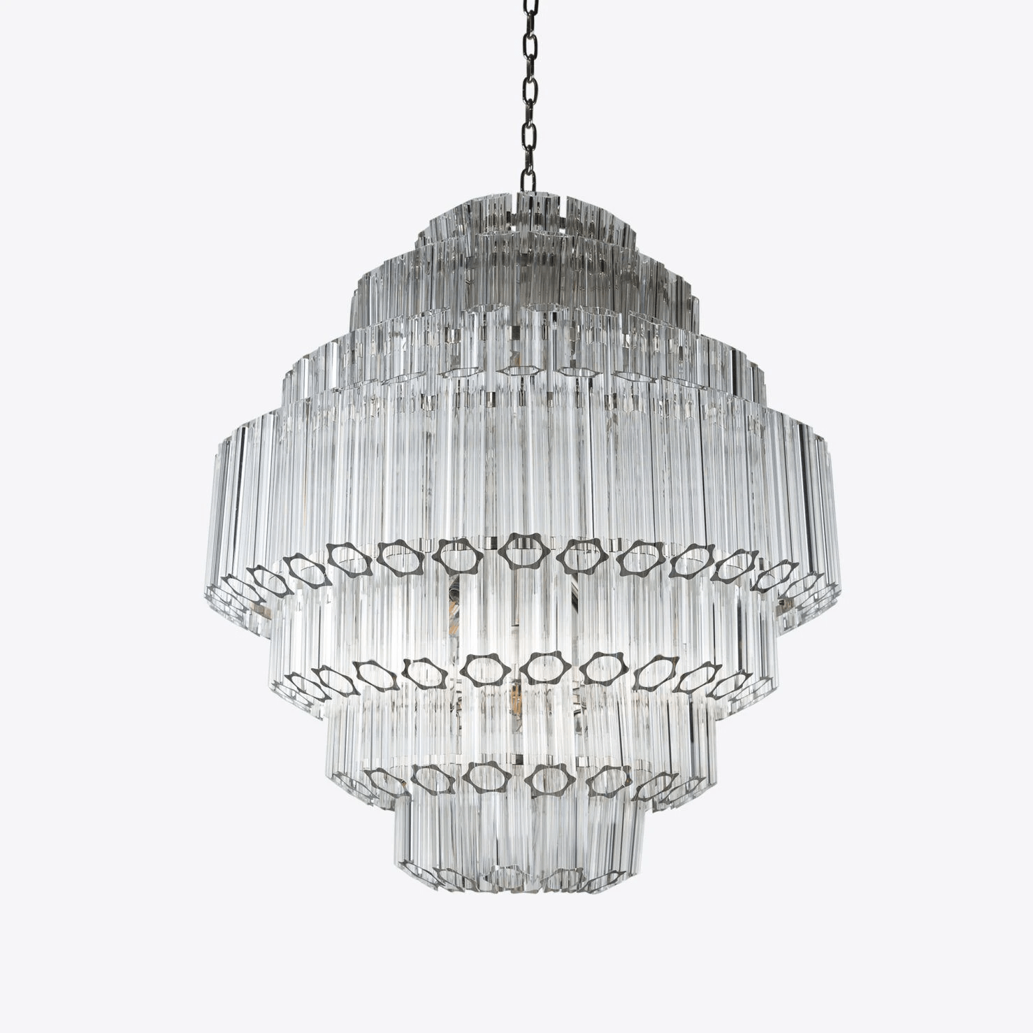 Aurora Chandelier Clear Glass Tube Layered Grande Vintage - Letslighting