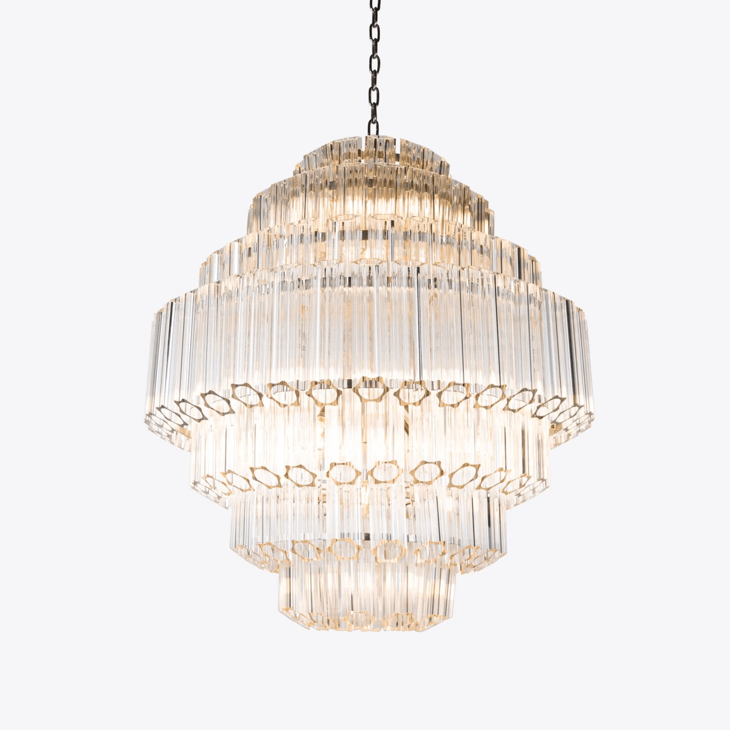 Aurora Chandelier Clear Glass Tube Layered Grande Vintage - Letslighting