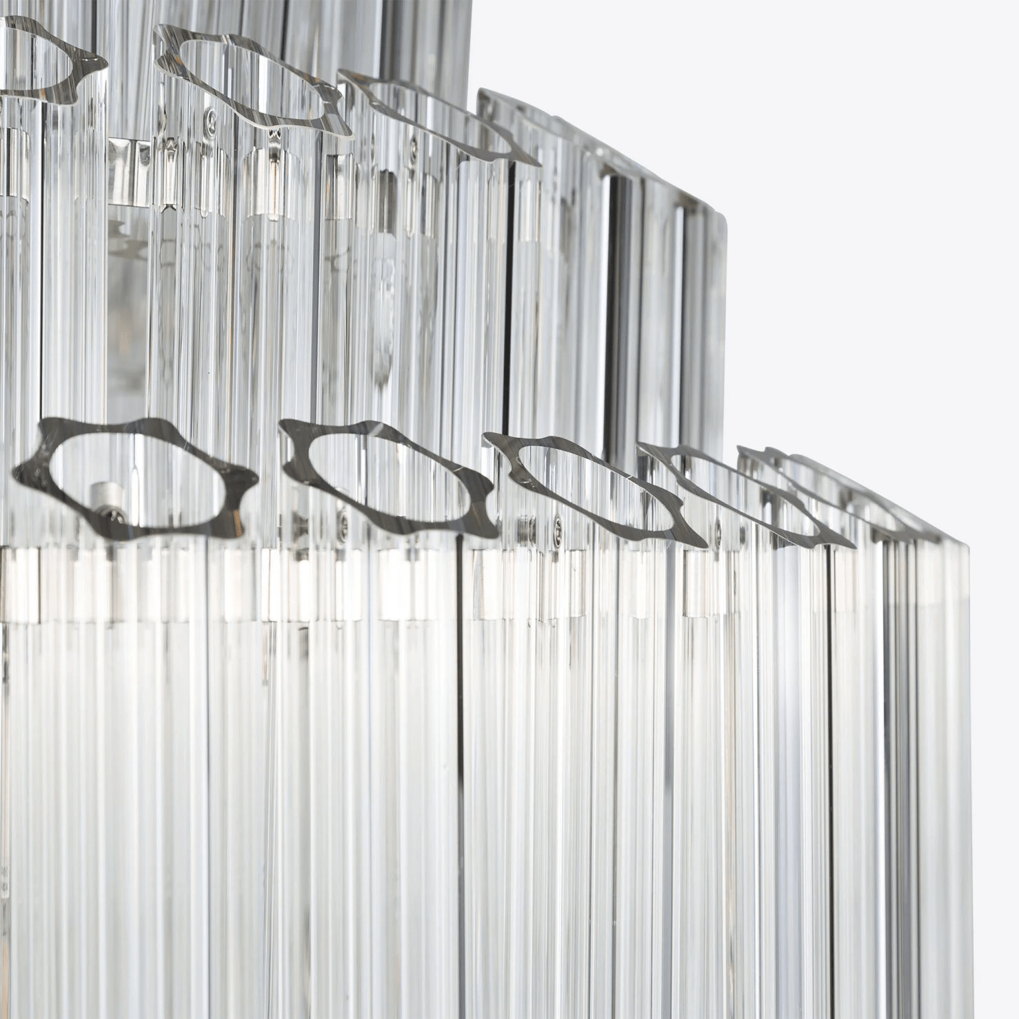 Aurora Chandelier Clear Glass Tube Layered Grande Vintage - Letslighting