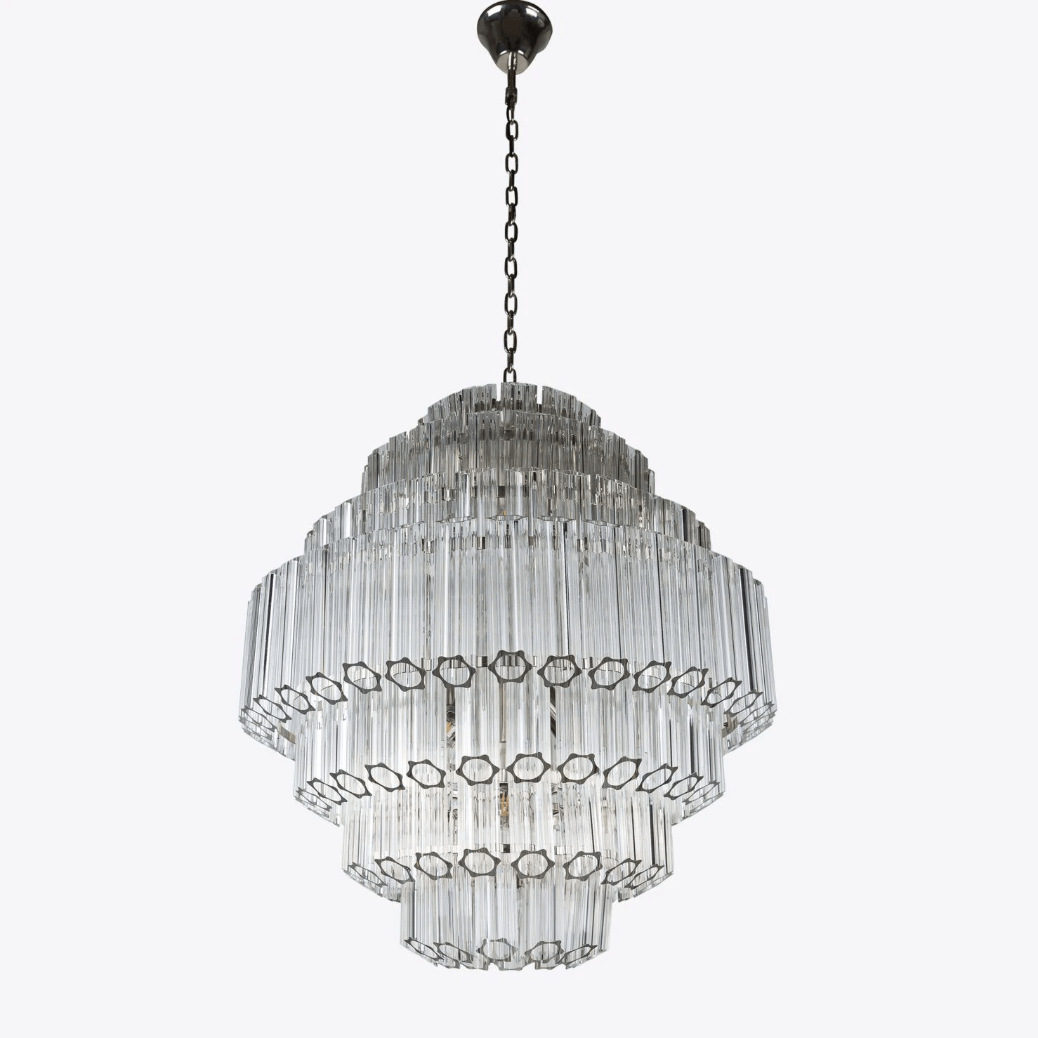 Aurora Chandelier Clear Glass Tube Layered Grande Vintage - Letslighting