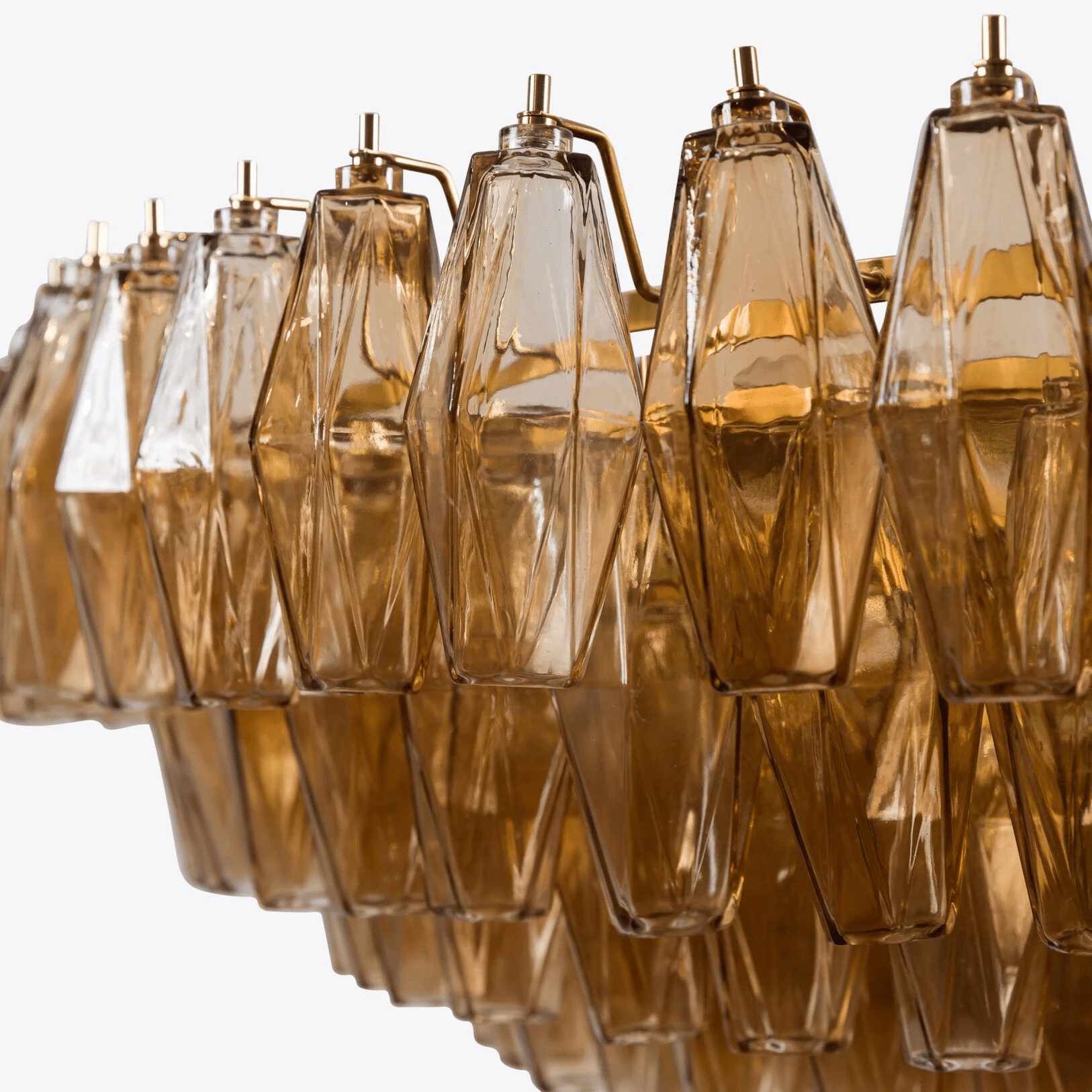 Aurora Chandelier Tiered Amber Glass - Letslighting