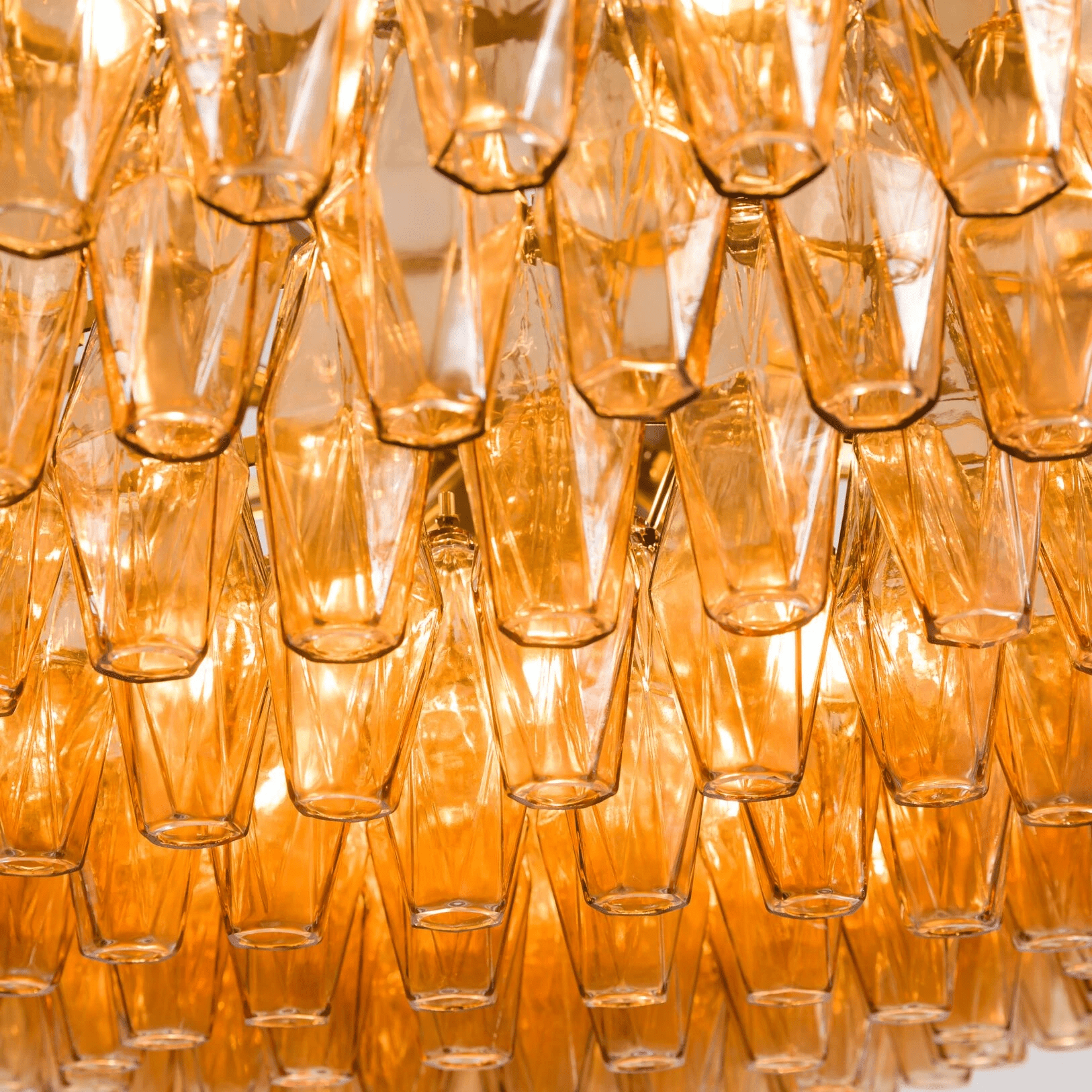 Aurora Chandelier Tiered Amber Glass - Letslighting