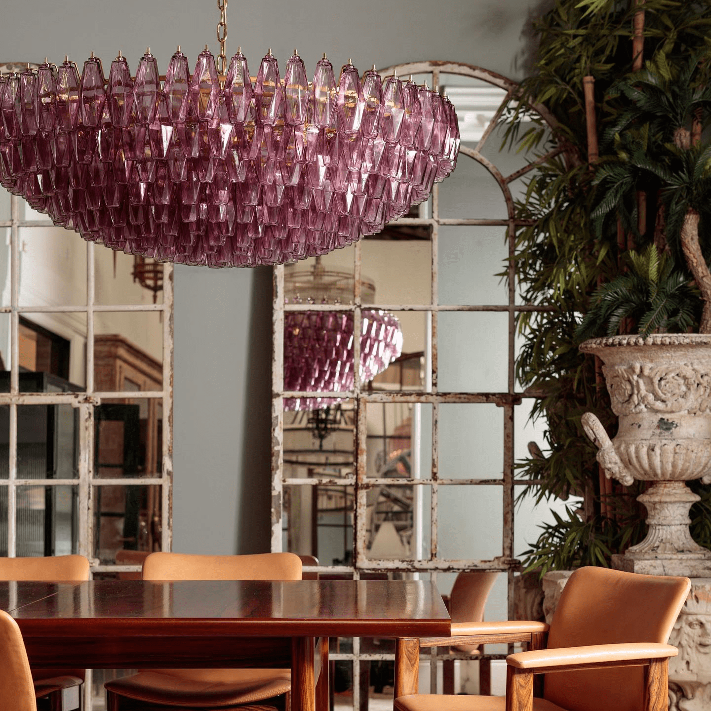 Aurora Chandelier Tiered Amber Glass - Letslighting
