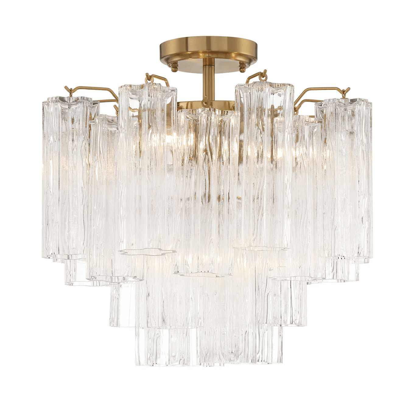 Aurora Ceiling Lamp Clear Murano Glass Tubular Handblown - Letslighting