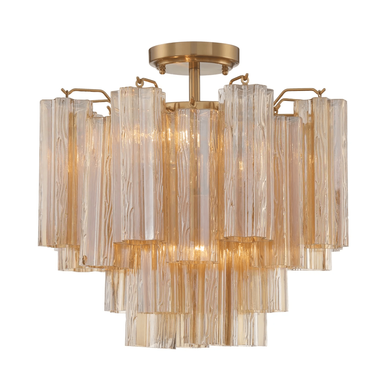 Aurora Ceiling Lamp Clear Murano Glass Tubular Handblown - Letslighting