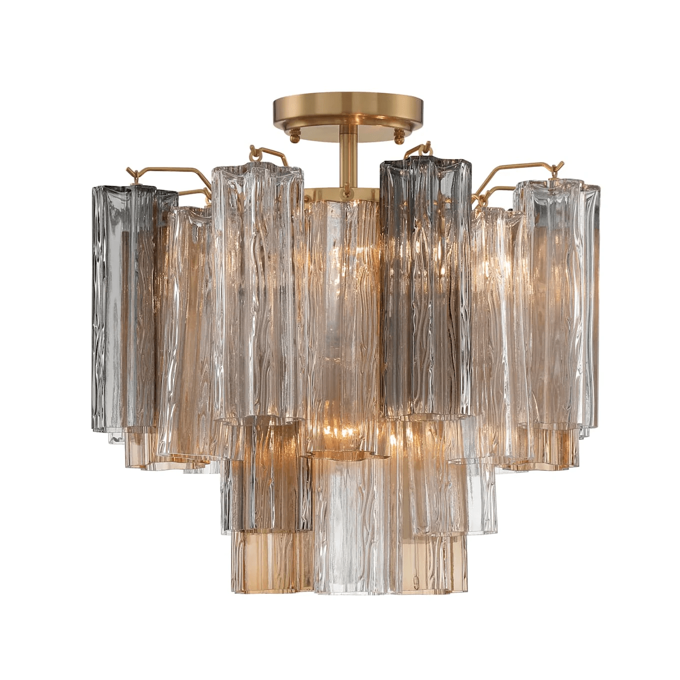 Aurora Ceiling Lamp Clear Murano Glass Tubular Handblown - Letslighting