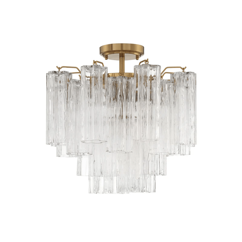 Aurora Ceiling Lamp Clear Murano Glass Tubular Handblown - Letslighting