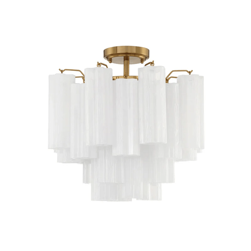 Aurora Ceiling Lamp Clear Murano Glass Tubular Handblown - Letslighting