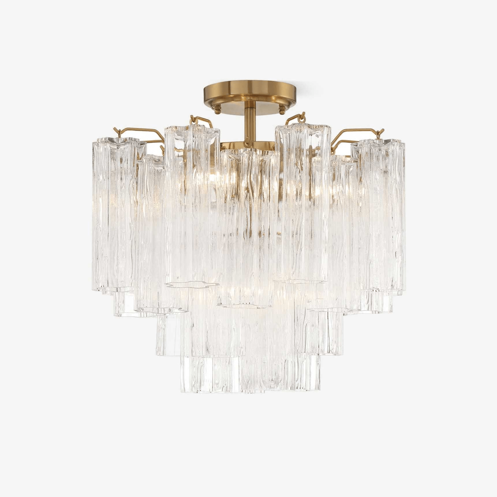 Aurora Ceiling Lamp Clear Murano Glass Tubular Handblown - Letslighting