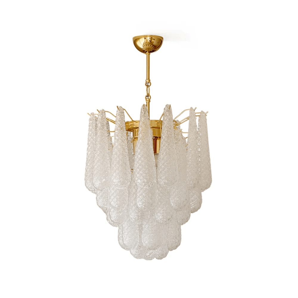 Aurora Chandelier Murano Glass Drops Frosted Teardrop - Letslighting